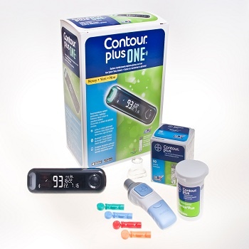 CONTOUR PLUS ONE Meter With 10 Free Test Strips and 50 Test Strips Combo.