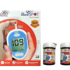 POCT Gluco SPOT Glucose 50 Test Strips (Pack of 25X2) – Includes Free Glucometer.