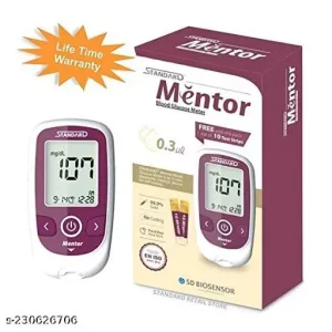 STANDARD Mentor Fully Automatic Sugar Testing Glucometer machine with (2x25)Strips