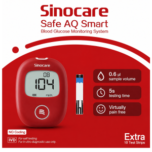 Sinocare Safe AQ Glucometer with 10 Strips