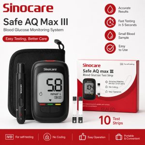 Sinocare Max III meter with 10 strips – Clinic Use
