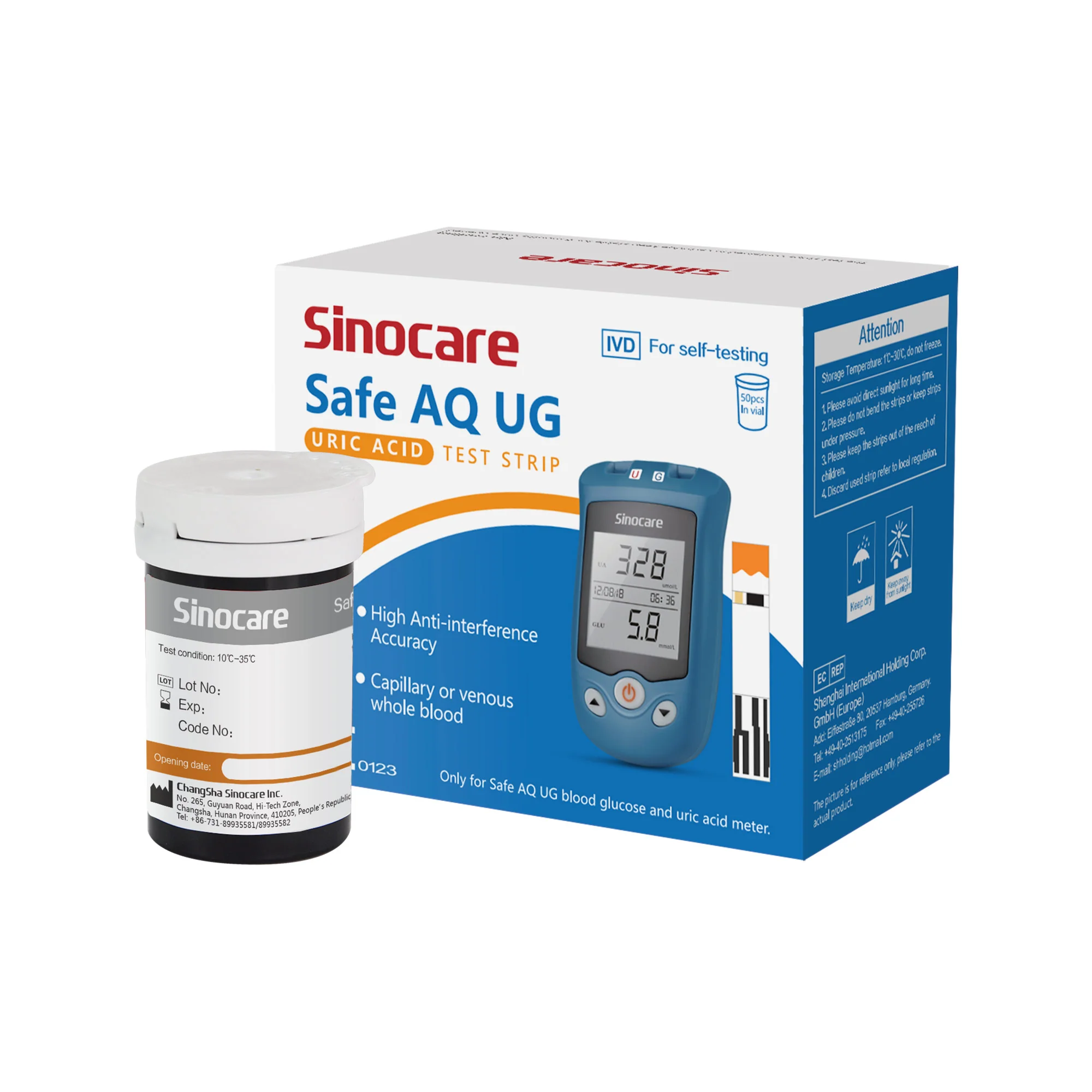 Sinocare Safe AQ UG Uric Acid 100 Test Strips - Image 3