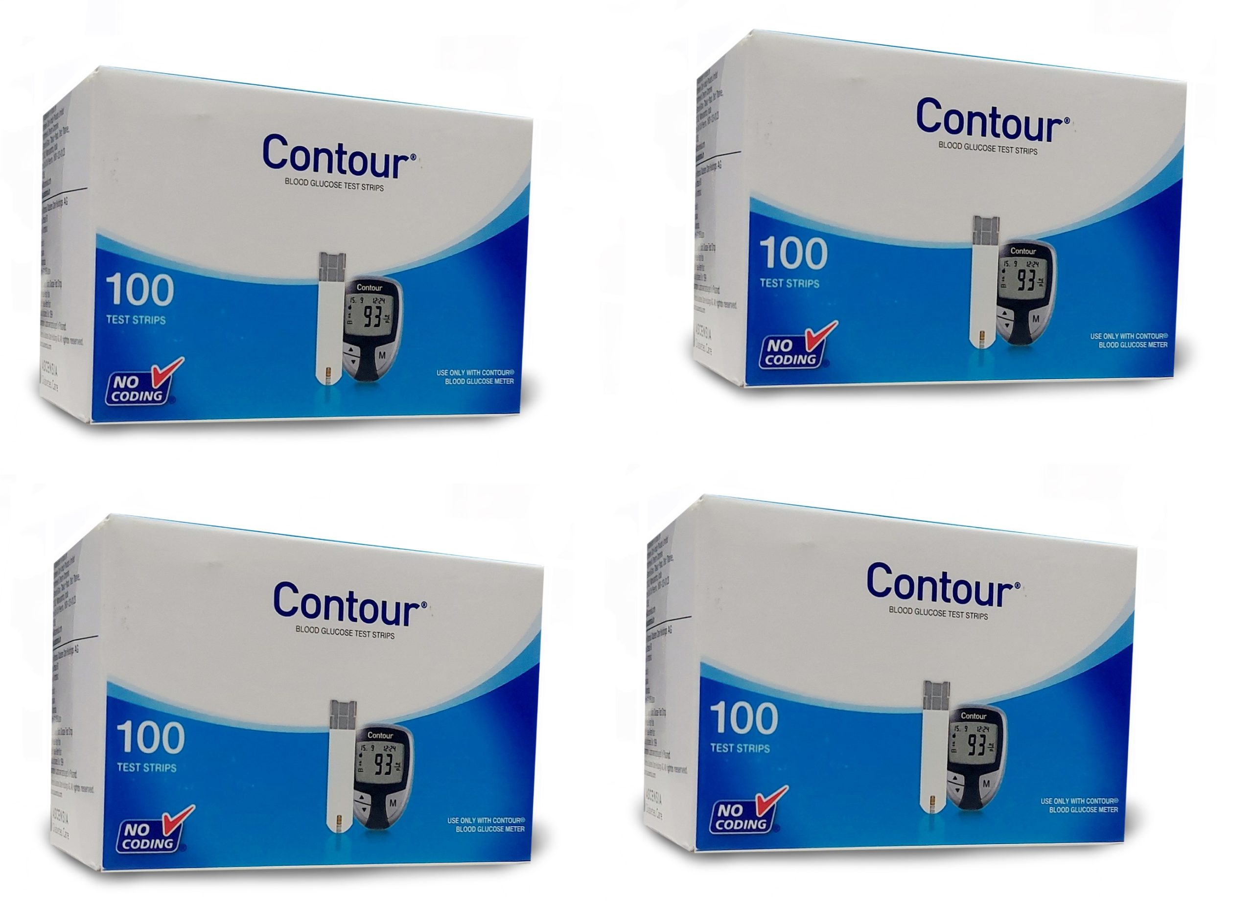 Contour Blue 100 Strips Glucose Test Strips (Pack of 4)
