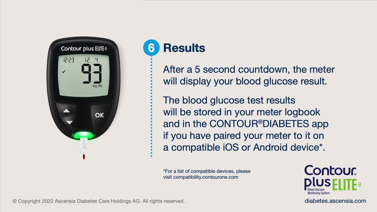 Contour Plus Elite Glucose Monitor System With 25 Glucose Test Strip - Image 5
